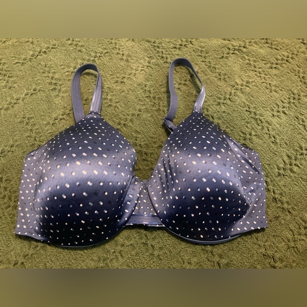 Bali Blue And White Polka Dot Wired Bra Size 36DD